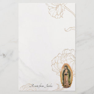 Gold Line Rosen Unsere Liebe Frau von Guadalupe Ka Briefpapier