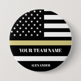 Gold Line U.S Flag mit benutzerdefiniertem Team & Button