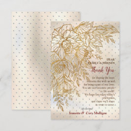 Gold line-zeichnend Rose auf einem cremefarbenen M RSVP Karte