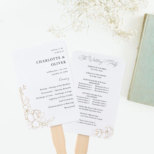 Gold-Lined-Hochzeitsprogramm Fächer (Von Creator hochgeladen)