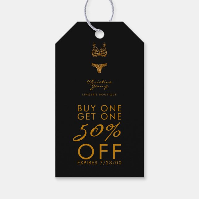 Gold Lingerie Kundenrabatt Werbeaktion Geschenkanhänger (Vorderseite)