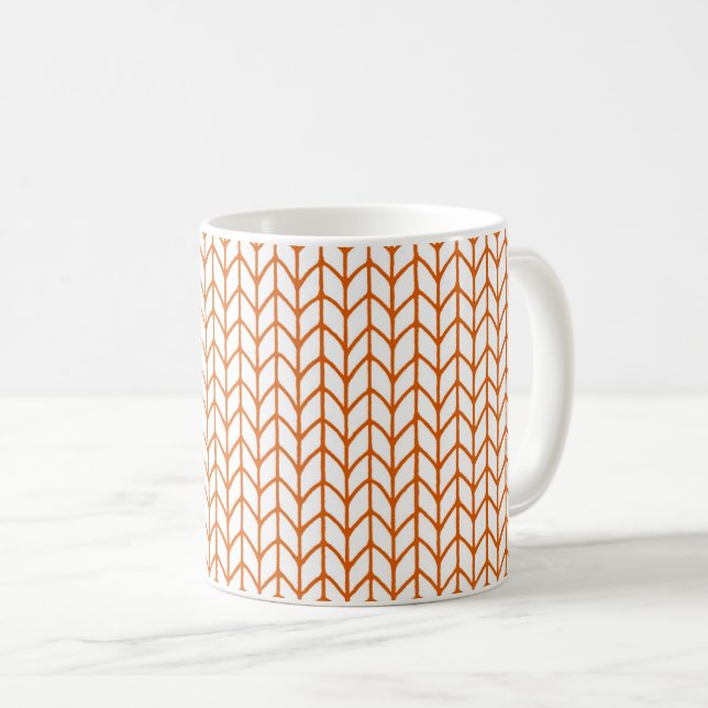 GOLD LINIE STRICK Weiße Tasse (VorderseiteRechts)