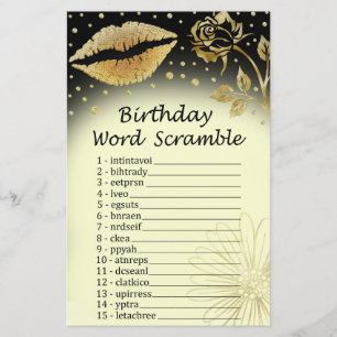 Gold Lips Geburtstag Word Scramble Game