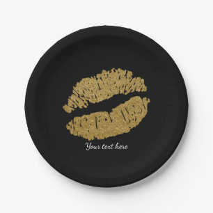 Gold Lips Imitate Sparkasse Kiss Beauty Makeup Par Pappteller