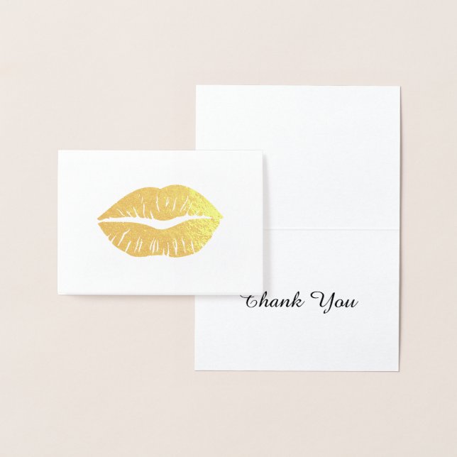 Gold Lipstick Vielen Dank Folienkarte (Anzeige)