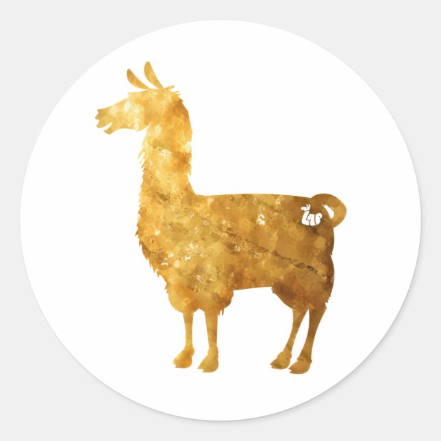 Gold Llama Stickers (Vorderseite)