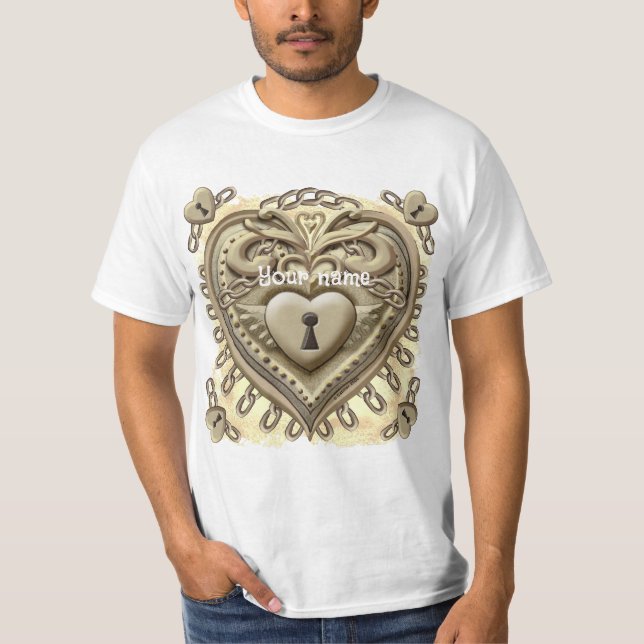 Gold lock Heart  T-Shirt (Vorderseite)