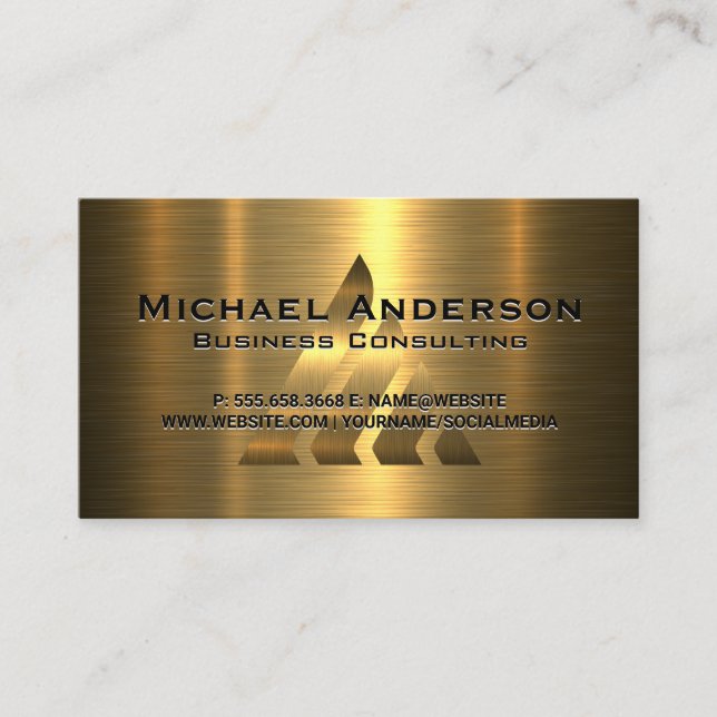 Gold Logo auf Gold Metallic Visitenkarte (Vorderseite)