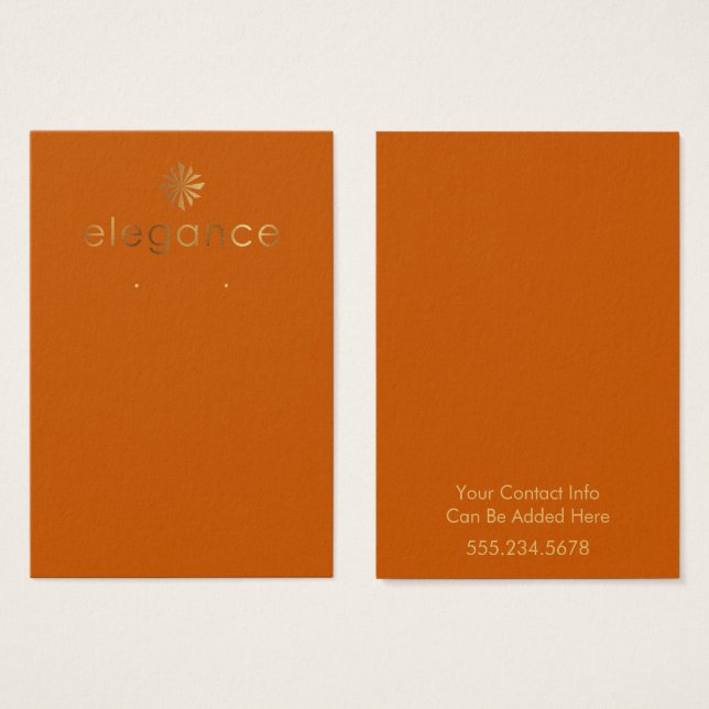 Gold Logo-Burnt Orange Earring Display Card (Vorne & Hinten)
