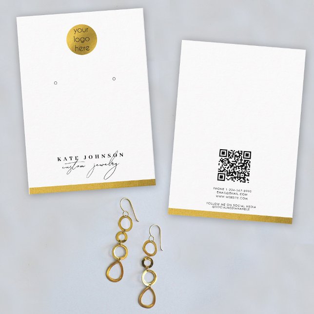 Gold-Logo des Schmuckhalters für das Werbegeschenk Visitenkarte (Jewelry Holder Earring Display Business Logo Gold Business Card)