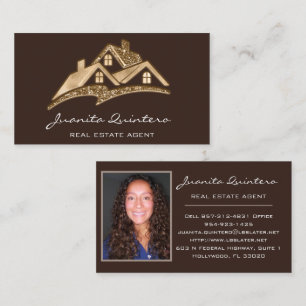 Gold Logo House Real Anwesen Agent Professionals Visitenkarte