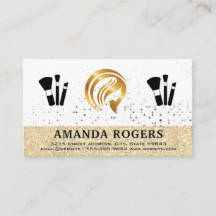 Gold-Logo Makeup Brushes Visitenkarte