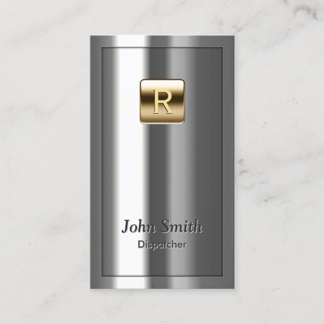 Gold Logo Metallic Dispatcher Business Card Visitenkarte (Vorderseite)
