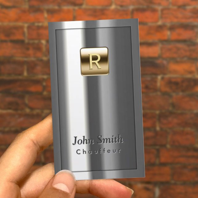 Gold Logo Metallische Chauffeur Visitenkarte (Von Creator hochgeladen)