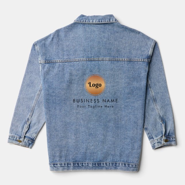 Gold-Logos und Unternehmen für benutzerdefiniertes Jeansjacke (Rückseite)