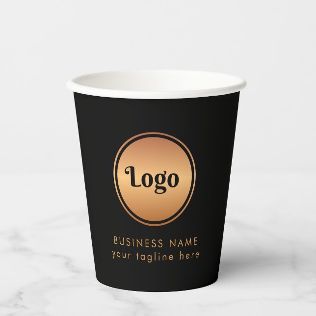 Gold-Logos und Unternehmen für benutzerdefiniertes Pappbecher (Vorderseite)