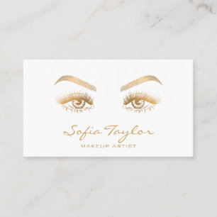Gold Long Lashes Erweiterung Makeup Künstlerkarte Visitenkarte