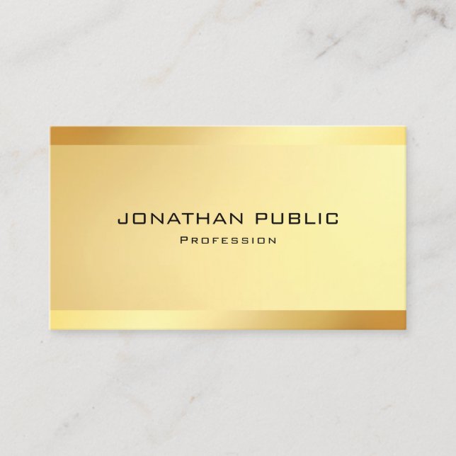 Gold Look Beruflich Elegante Template Moderne Visitenkarte (Vorderseite)