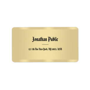 Gold Look Classic Text Elegante Vorlage Adressaufkleber