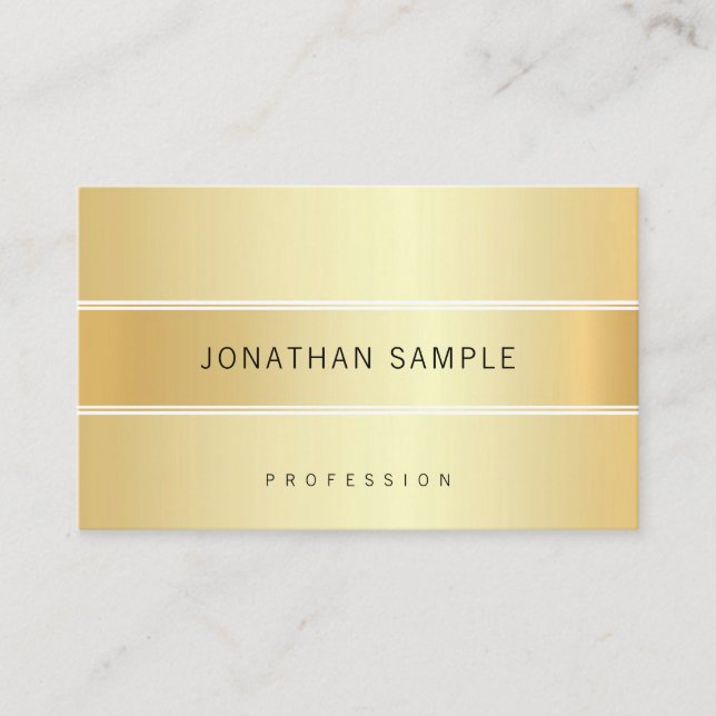 Gold Look Elegante moderne, einfache Vorlage Visitenkarte (Vorderseite)