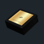 Gold Look Elegante Monogram Vorlage Moderne Erinnerungskiste<br><div class="desc">Gold Look Elegante Monogram Template Moderne Schmuckbox.</div>