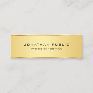Gold Look Elegante Simple Template Beruflich Mini Visitenkarte