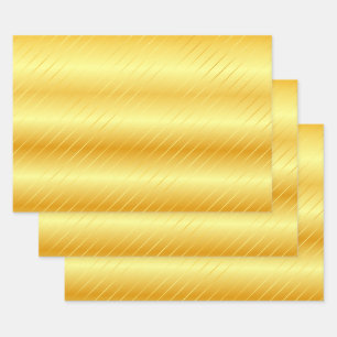 Gold Look Eleganter Moderner Glamour Trendy Templa Geschenkpapier Set