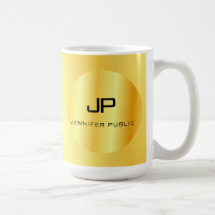 Gold Look Mit Monogramm Template Elegant Kaffeetasse