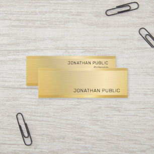 Gold Look Moderne elegante minimalistische Vorlage Mini Visitenkarte