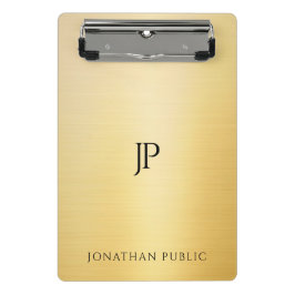 Gold Look Moderne elegante Monogram Minimalistisch Mini Klemmbrett