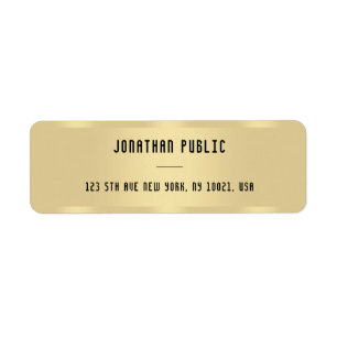 Gold Look Moderne Elegante Template Rücksendeadre