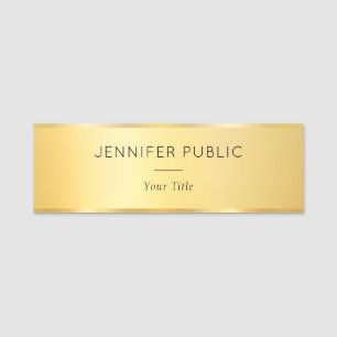 Gold Look Moderne glamouröse Mitarbeiter Elegant Namensschild