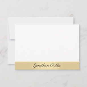 Gold Look Moderne, kalligraphische Skriptnamensvor Mitteilungskarte