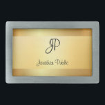 Gold Look Moderne Mit Monogramm Template Trendy Rechteckige Gürtelschnalle<br><div class="desc">Gold Look Moderne Mit Monogramm Vorlage Trendy Glamour Gürtel Schnalle.</div>