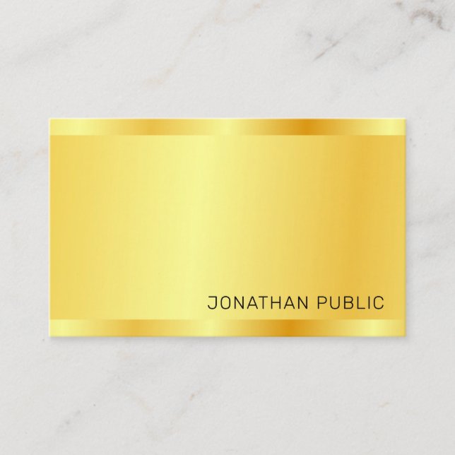 Gold Look Modernes, Berufliches Trendy Elegant Visitenkarte (Vorderseite)