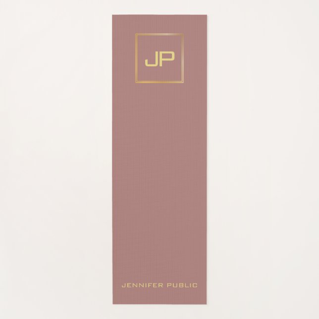 Gold Look Monogram Elegant Template Sport Fitness Yogamatte (Vorderseite)