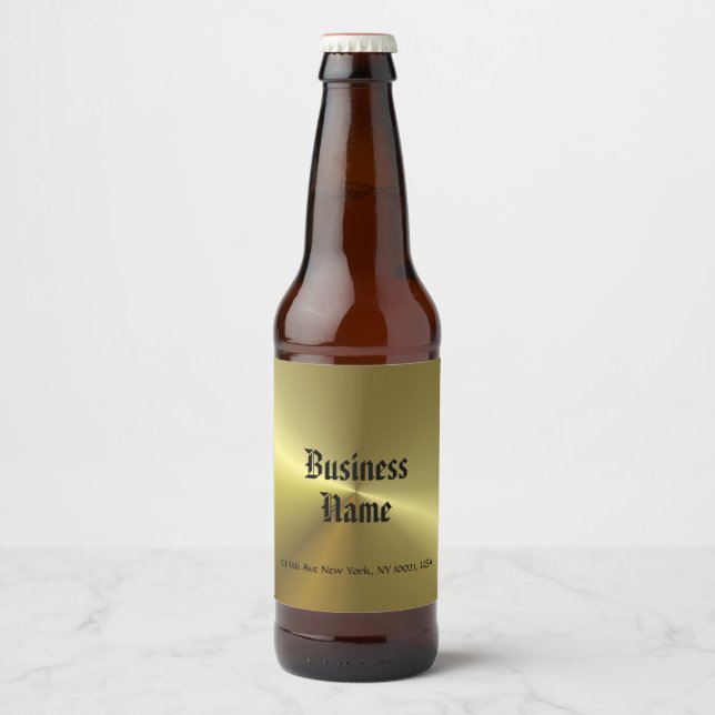 Gold Look Old Style Handschrift Template Bierflaschenetikett (Vorderseite)