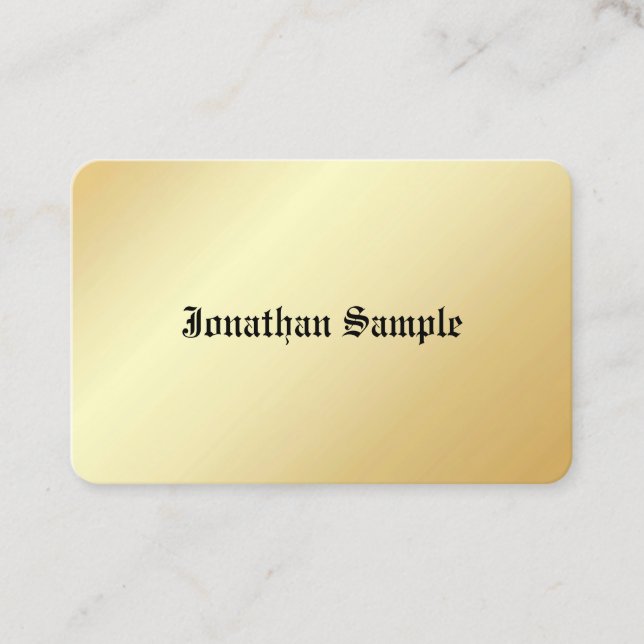 Gold Look Template Old Text Glamour Personalisiert Visitenkarte (Vorderseite)