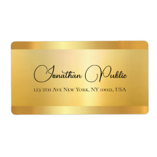 Gold Look Typografie Hand Script Lieferadresse