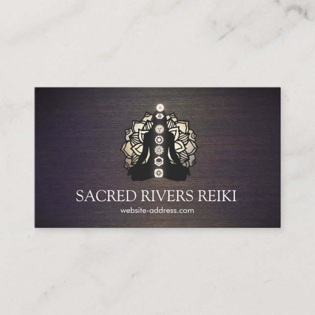 Gold Lotus and Chakras Energy Healer and Yoga Visitenkarte (Vorderseite)
