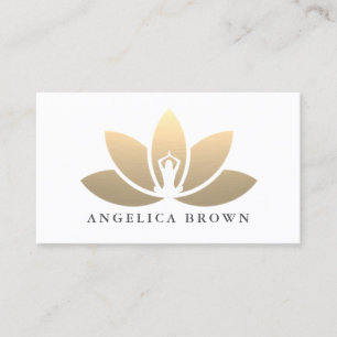 Gold Lotus Blume Business Card Visitenkarte