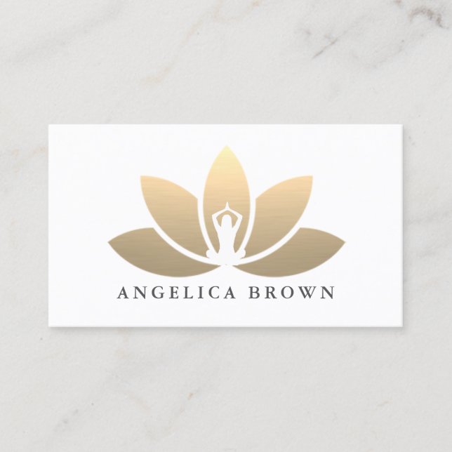 Gold Lotus Blume Business Card Visitenkarte (Vorderseite)