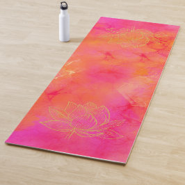 Gold Lotus Blume Illustration Rosa Farbe Kunst Yogamatte