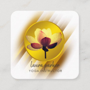 Gold Lotus Blume Yoga Instruktor Wasserfarben Quadratische Visitenkarte