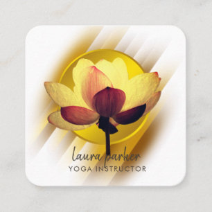 Gold Lotus Blume Yoga Instruktor Wasserfarben Quadratische Visitenkarte