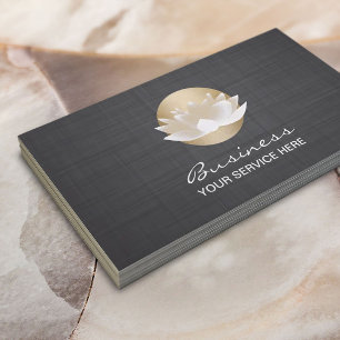 Gold Lotus Blumenlogo Yoga-Instructor Spa-Therapie Visitenkarte