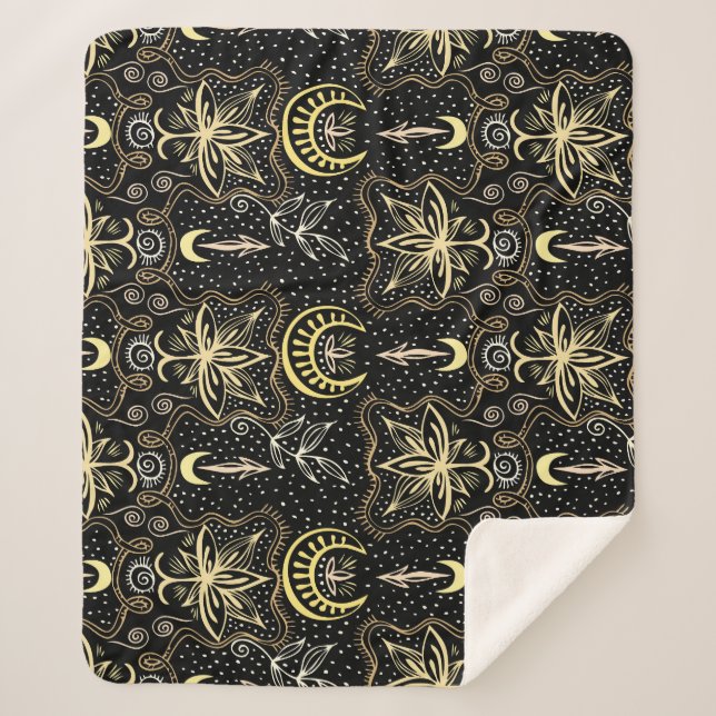 Gold Lotus: Crescent Vintag Elegance. Sherpadecke (Vorderseite)