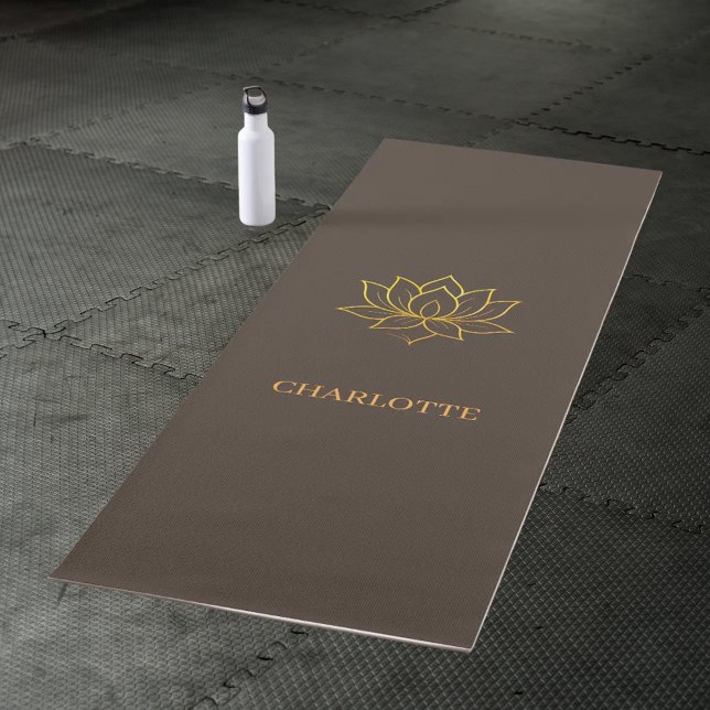 Gold lotus flower name brown yogamatte (Von Creator hochgeladen)