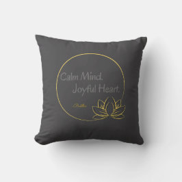 Gold Lotus Inspirational Buddha Zitat Grau Kissen