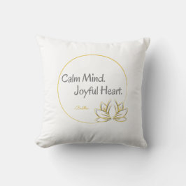 Gold Lotus Inspirational Buddha Zitat White Thread Kissen
